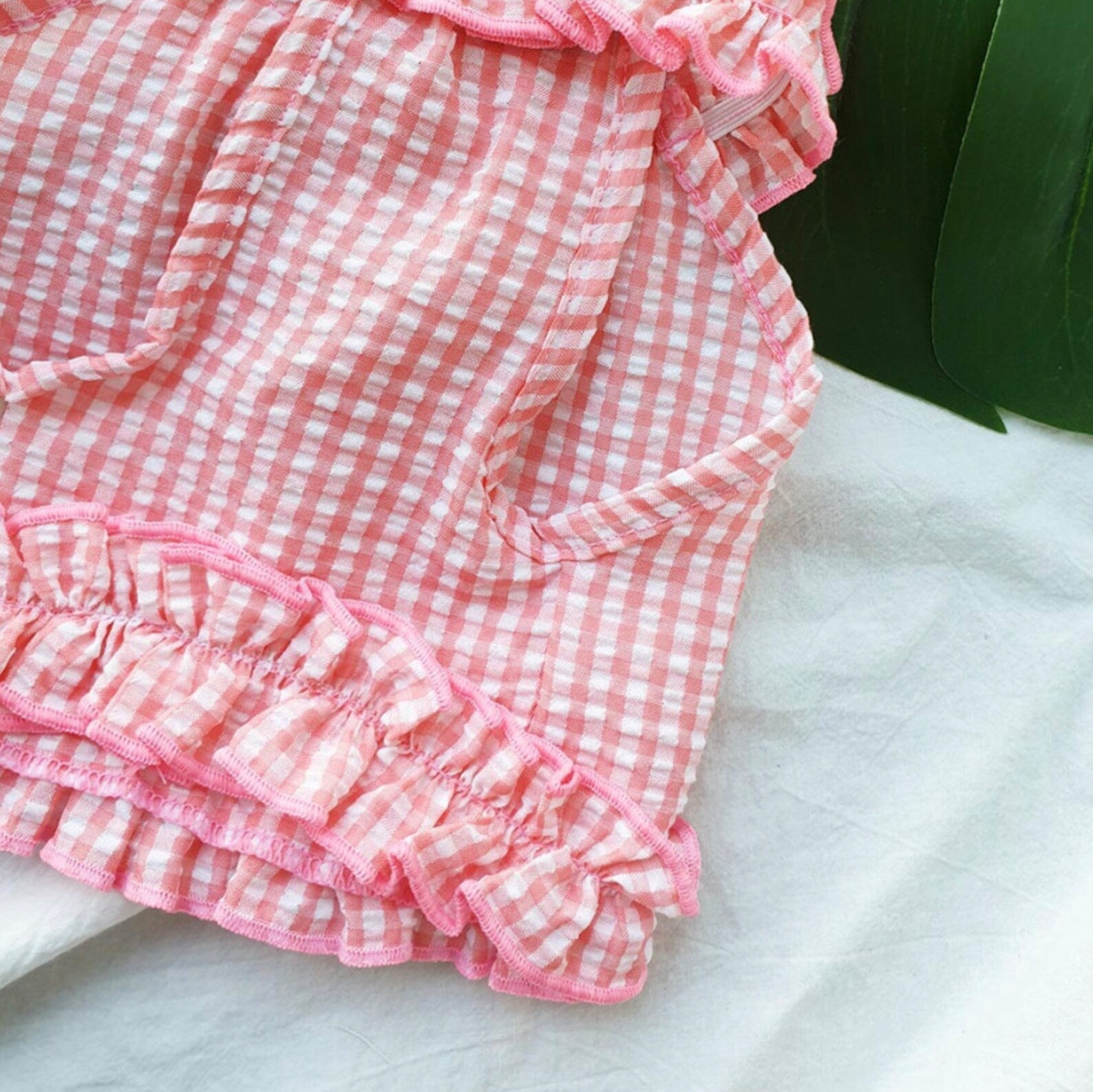 Gingham Cherry Crop Top, S-XL, Dog-Tank Top, Dog Skirt, Dog Top, Dog Clothing, Dog Fashion, Dog Apparel