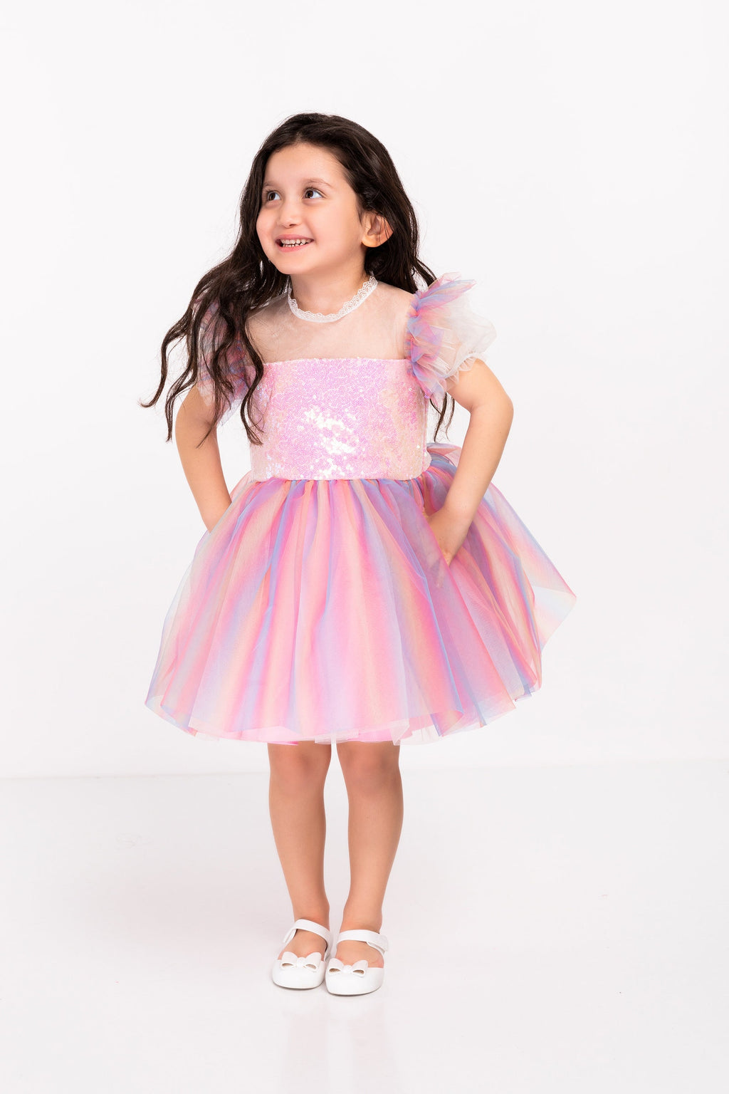 Birthday Girl Tutu Dress, Flower Birthday Girl Outfit,  Colorful Rainbow Girl Dress, Colorful Photoshoot Dress, Kids Clothing, Wedding Dress