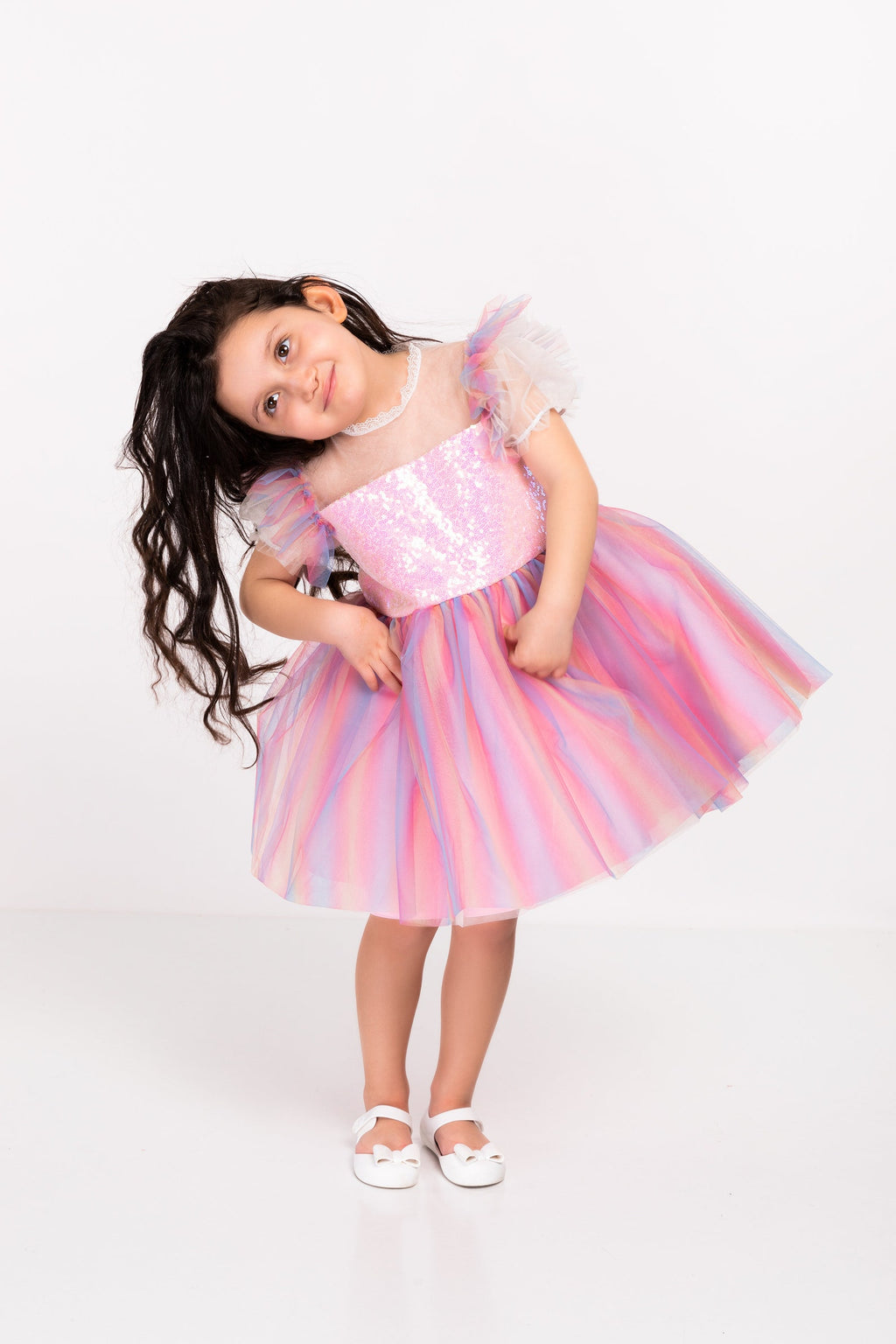Birthday Girl Tutu Dress, Flower Birthday Girl Outfit,  Colorful Rainbow Girl Dress, Colorful Photoshoot Dress, Kids Clothing, Wedding Dress