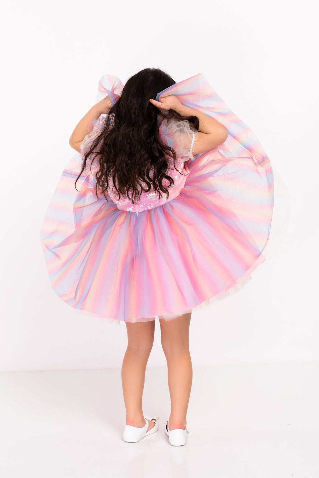 Birthday Girl Tutu Dress, Flower Birthday Girl Outfit,  Colorful Rainbow Girl Dress, Colorful Photoshoot Dress, Kids Clothing, Wedding Dress