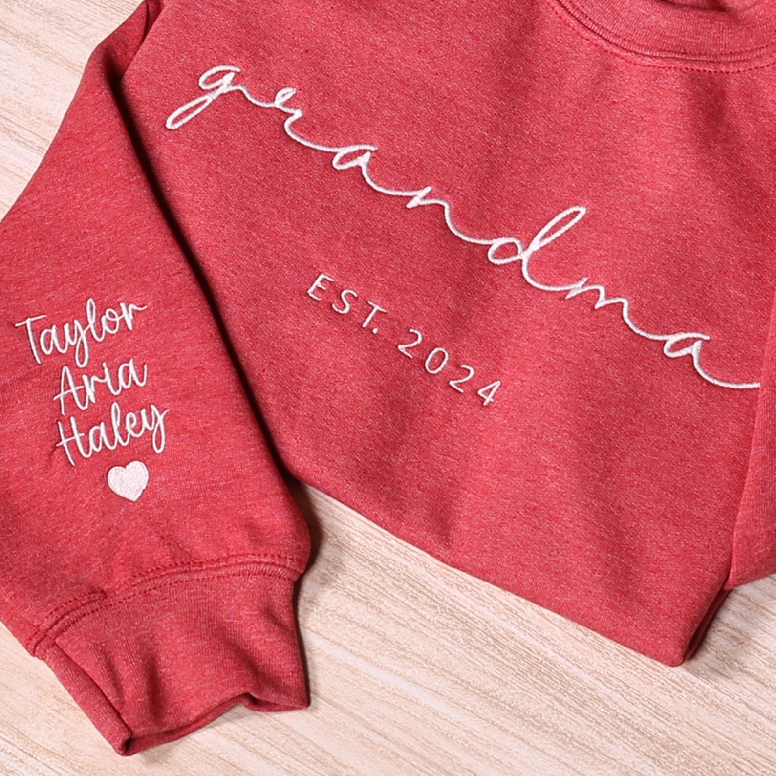 Custom Grandma Sweatshirt With Grandkids Names On Sleeve, Personalized Granny Hoodie, Gramma Outfit, Gigi Mimi Clothing, Mothers Day Gifts