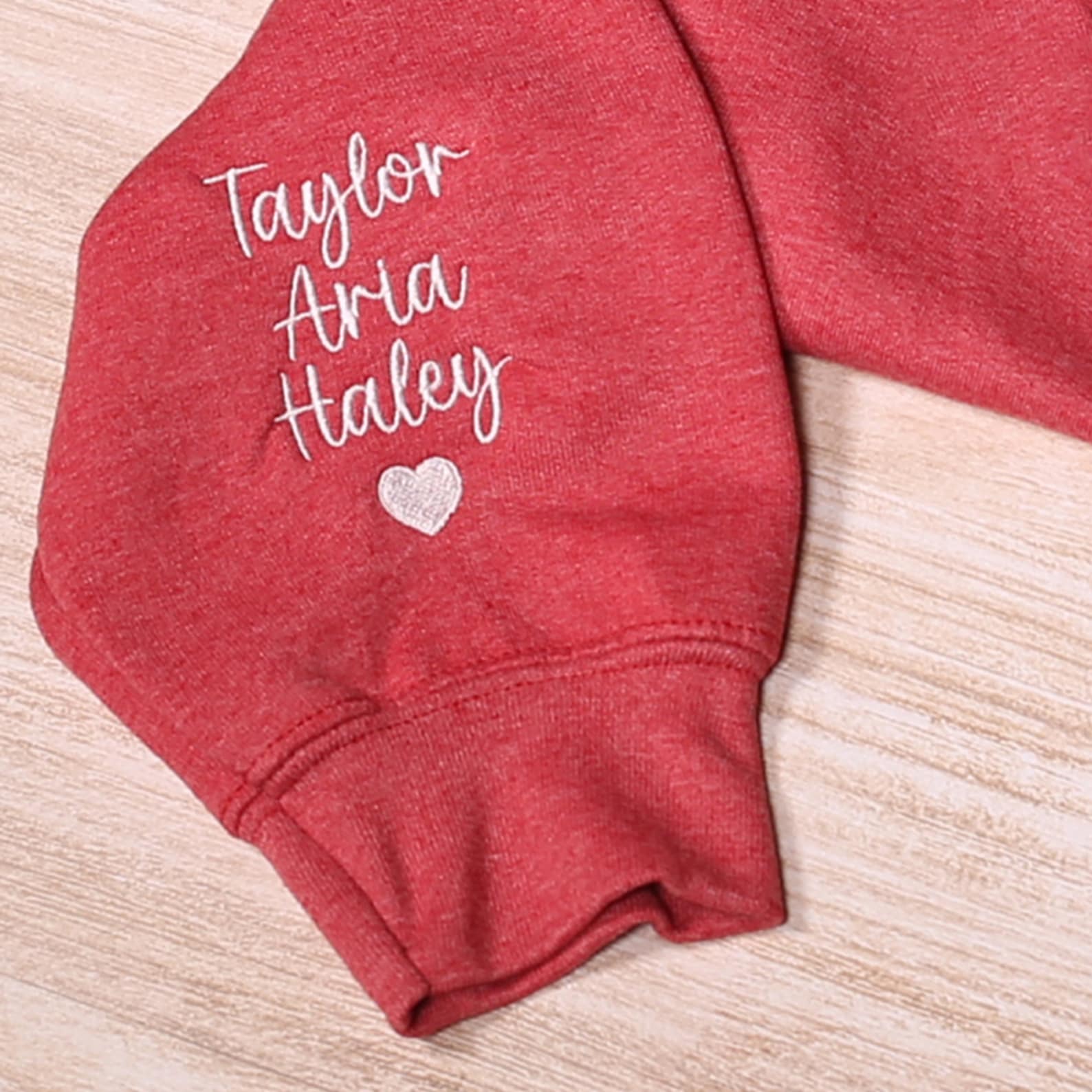 Custom Grandma Sweatshirt With Grandkids Names On Sleeve, Personalized Granny Hoodie, Gramma Outfit, Gigi Mimi Clothing, Mothers Day Gifts