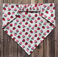 Dog Bandana, Strawberries, Elastic Pet Bandana, Scrunchie Dog Bandana, Personalized Dog Bandana, Pet Clothing
