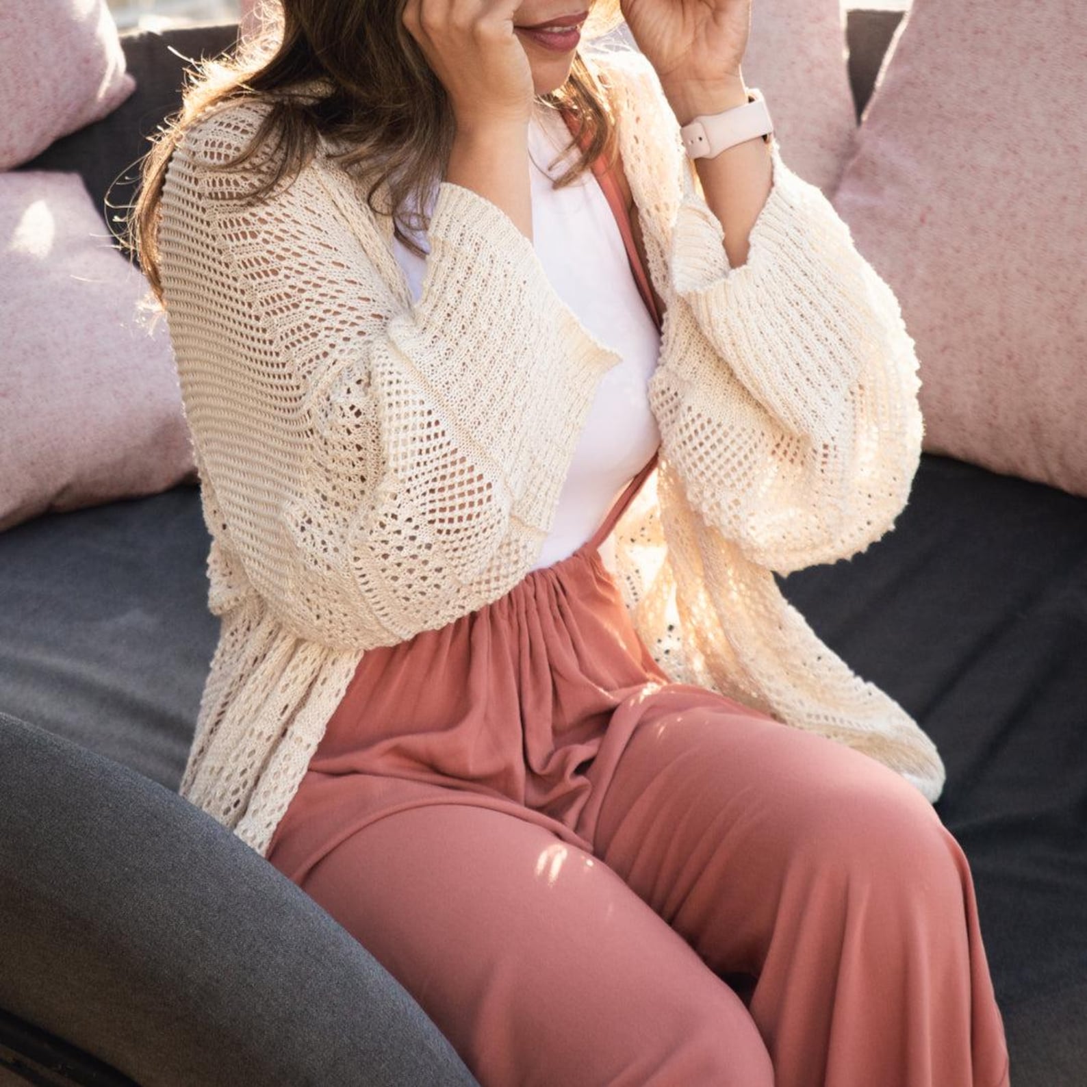 Crochet Bohemian Netted Cardigan Lightweight comfy oversize cardigan