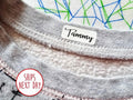 48 Small Iron-On Clothing Labels: Custom White Cloth Labels, Sew-On