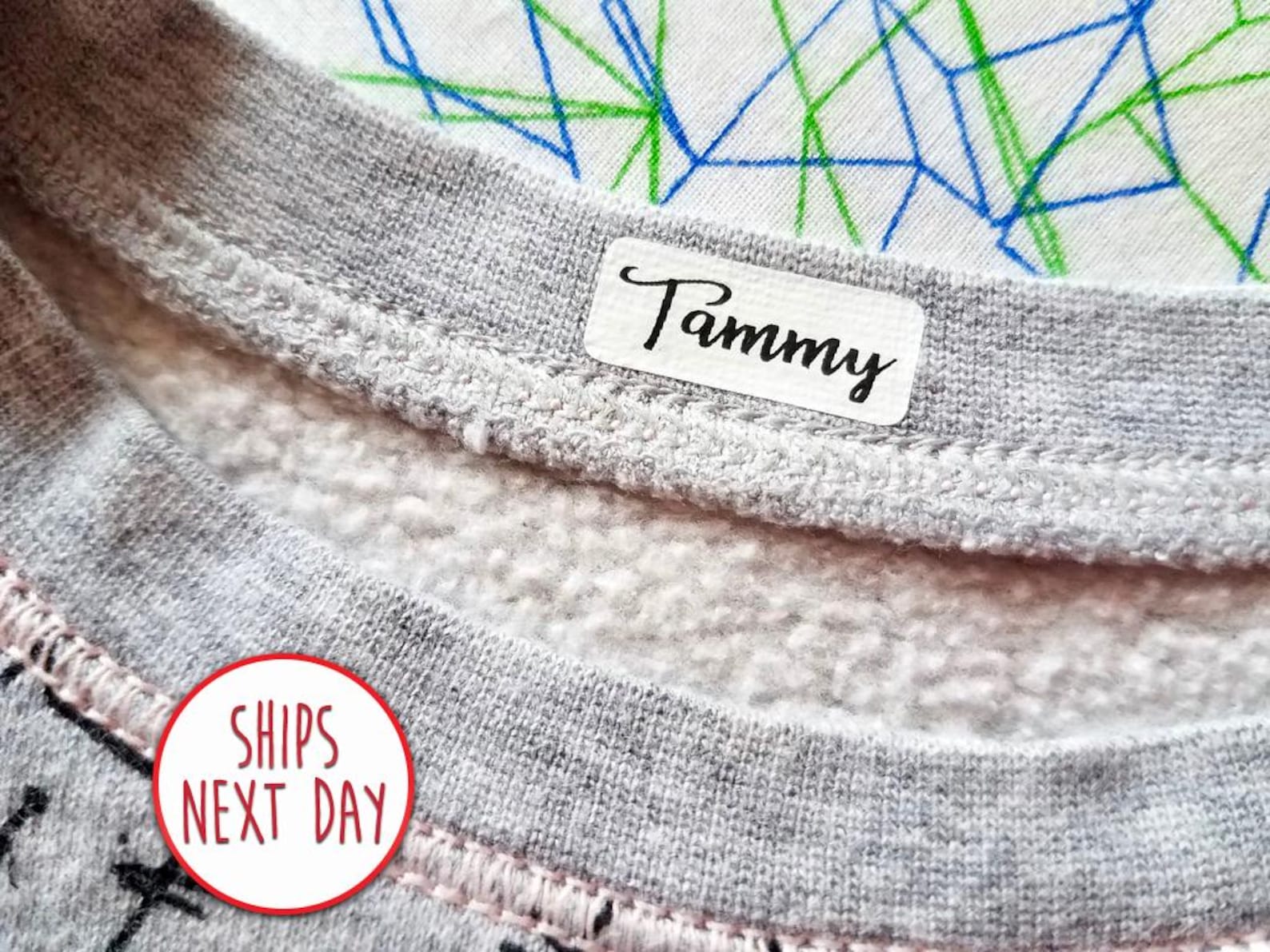 48 Small Iron-On Clothing Labels: Custom White Cloth Labels, Sew-On
