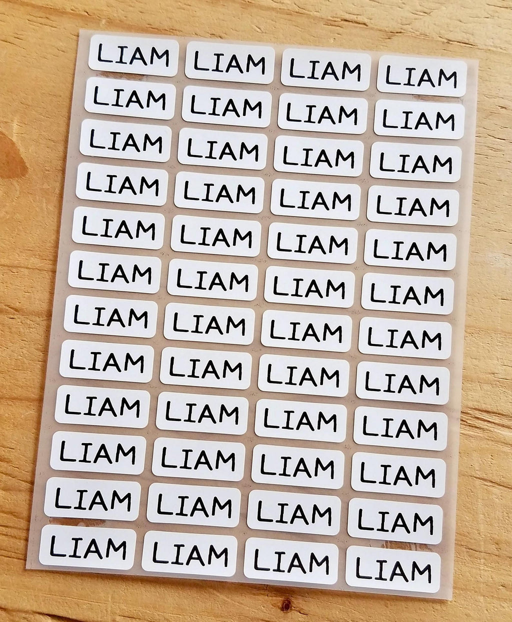 48 Small Iron-On Clothing Labels: Custom White Cloth Labels, Sew-On