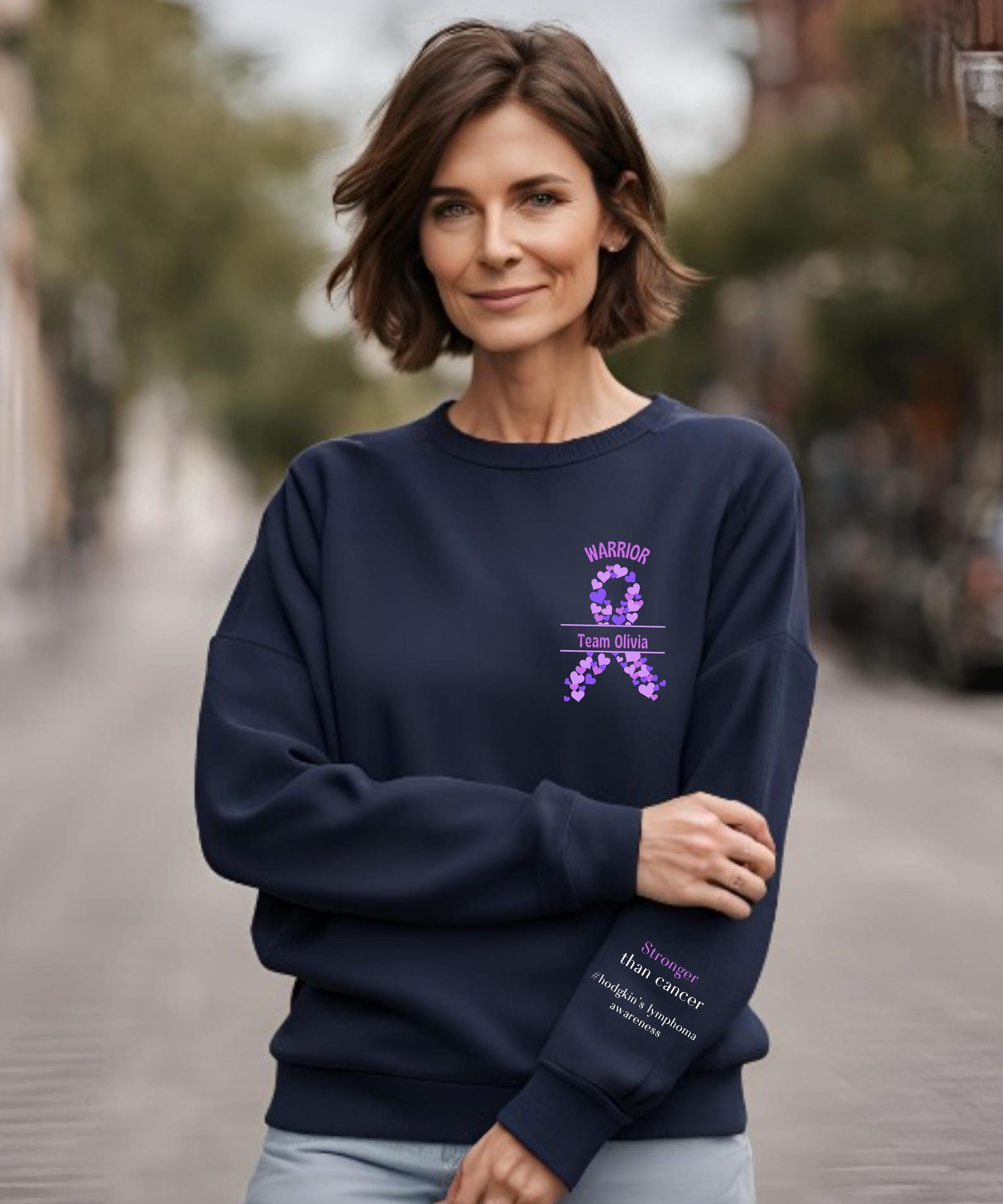 Lymphoma Cancer Sweatshirt, Cancer Support Squad, Hodgkins Lymphoma Support Shirt, Team Cancer Shirt, Lymphoma Team Gift, Purple Ribbon Tee
