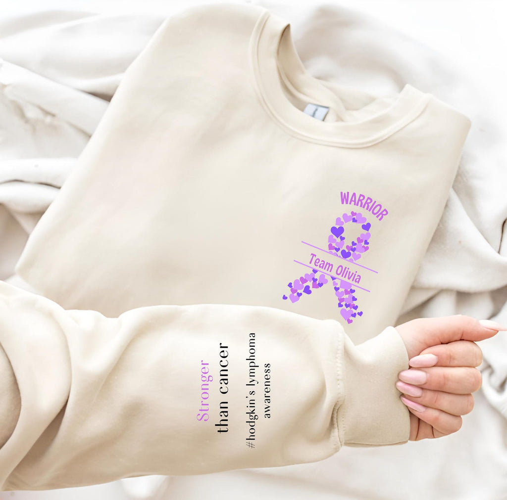 Lymphoma Cancer Sweatshirt, Cancer Support Squad, Hodgkins Lymphoma Support Shirt, Team Cancer Shirt, Lymphoma Team Gift, Purple Ribbon Tee