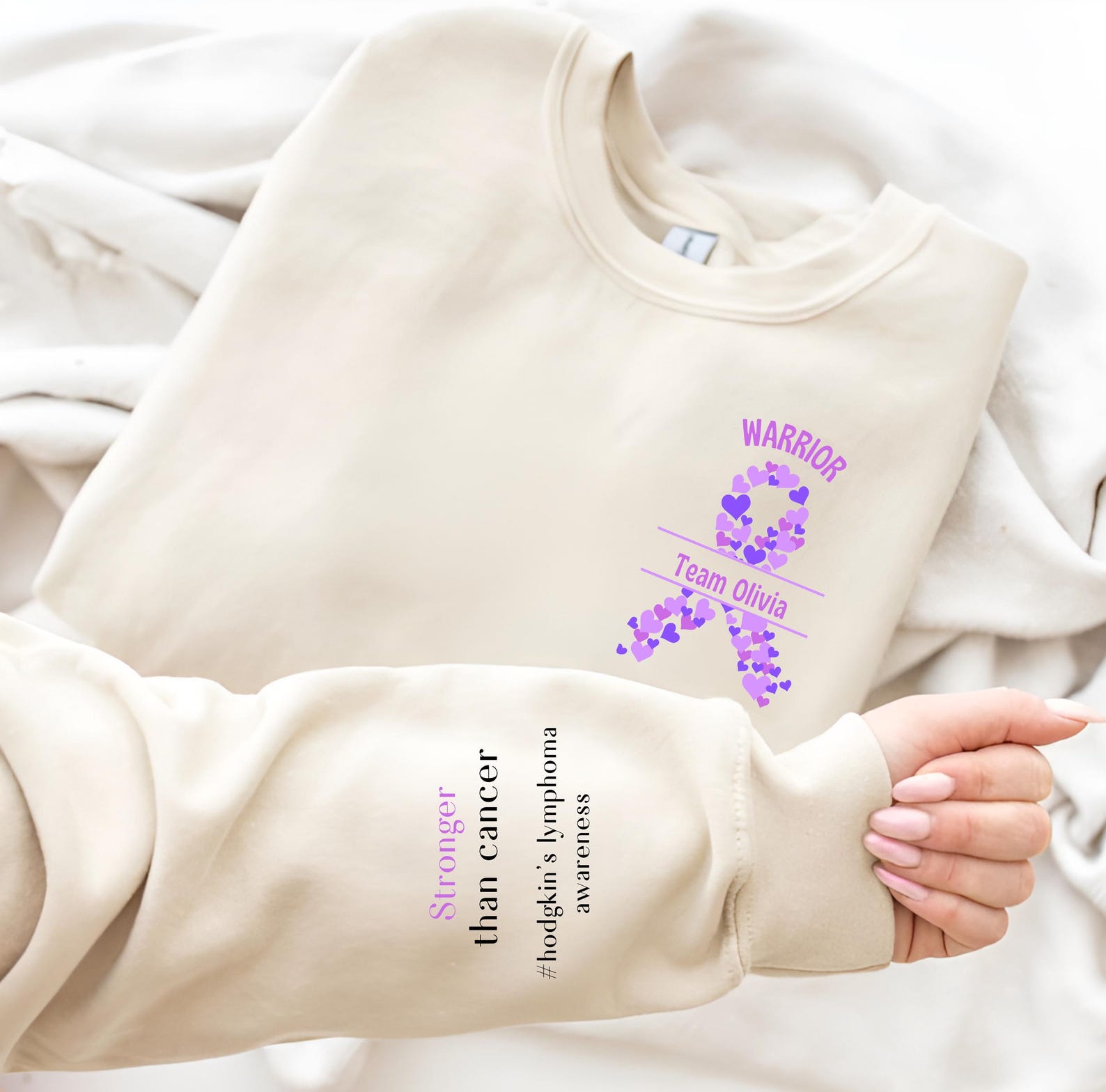 Lymphoma Cancer Sweatshirt, Cancer Support Squad, Hodgkins Lymphoma Support Shirt, Team Cancer Shirt, Lymphoma Team Gift, Purple Ribbon Tee