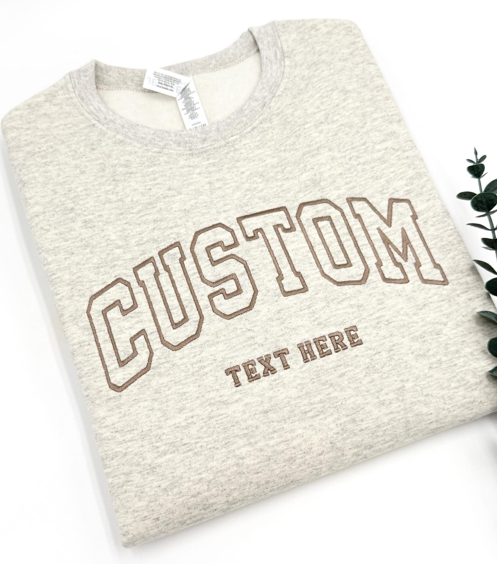 Custom Embroidered College Letter Sweatshirt: Retro Oversized Pullover