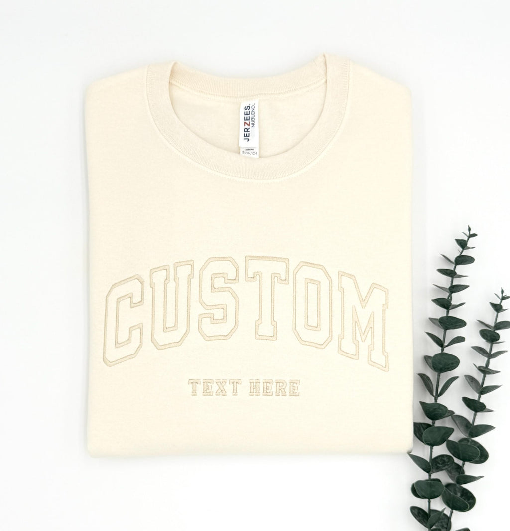 Custom Embroidered College Letter Sweatshirt: Retro Oversized Pullover