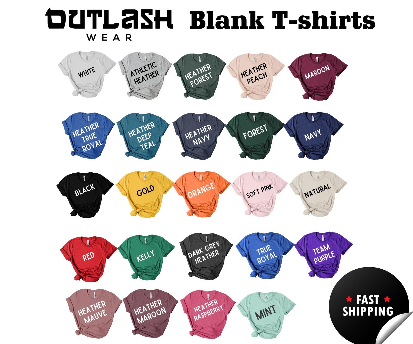Unisex Blank T-shirts, Plain Adult's T-shirts, Wholesale Tees for Customization, Basic Crewneck T-shirts,