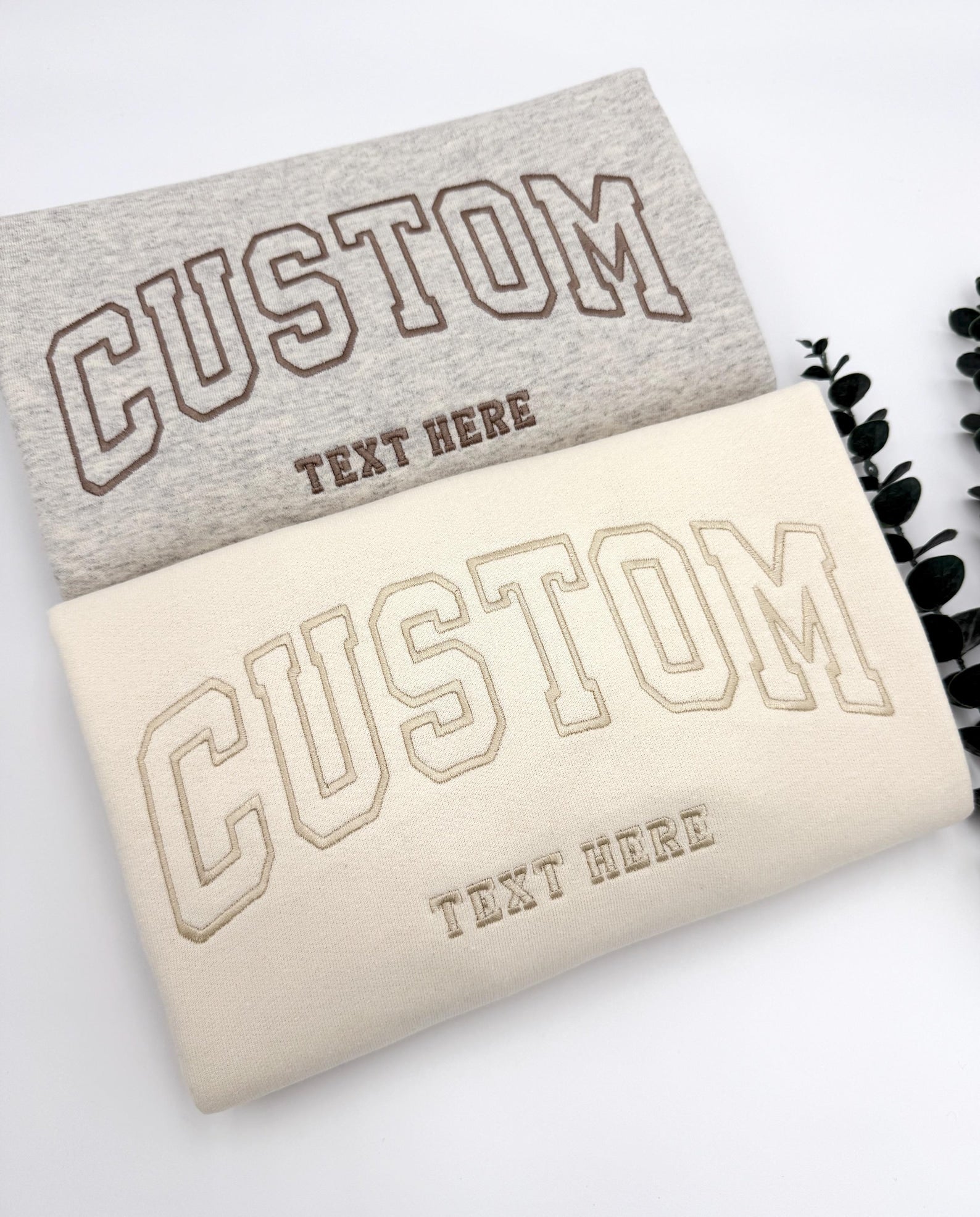 Custom Embroidered College Letter Sweatshirt: Retro Oversized Pullover