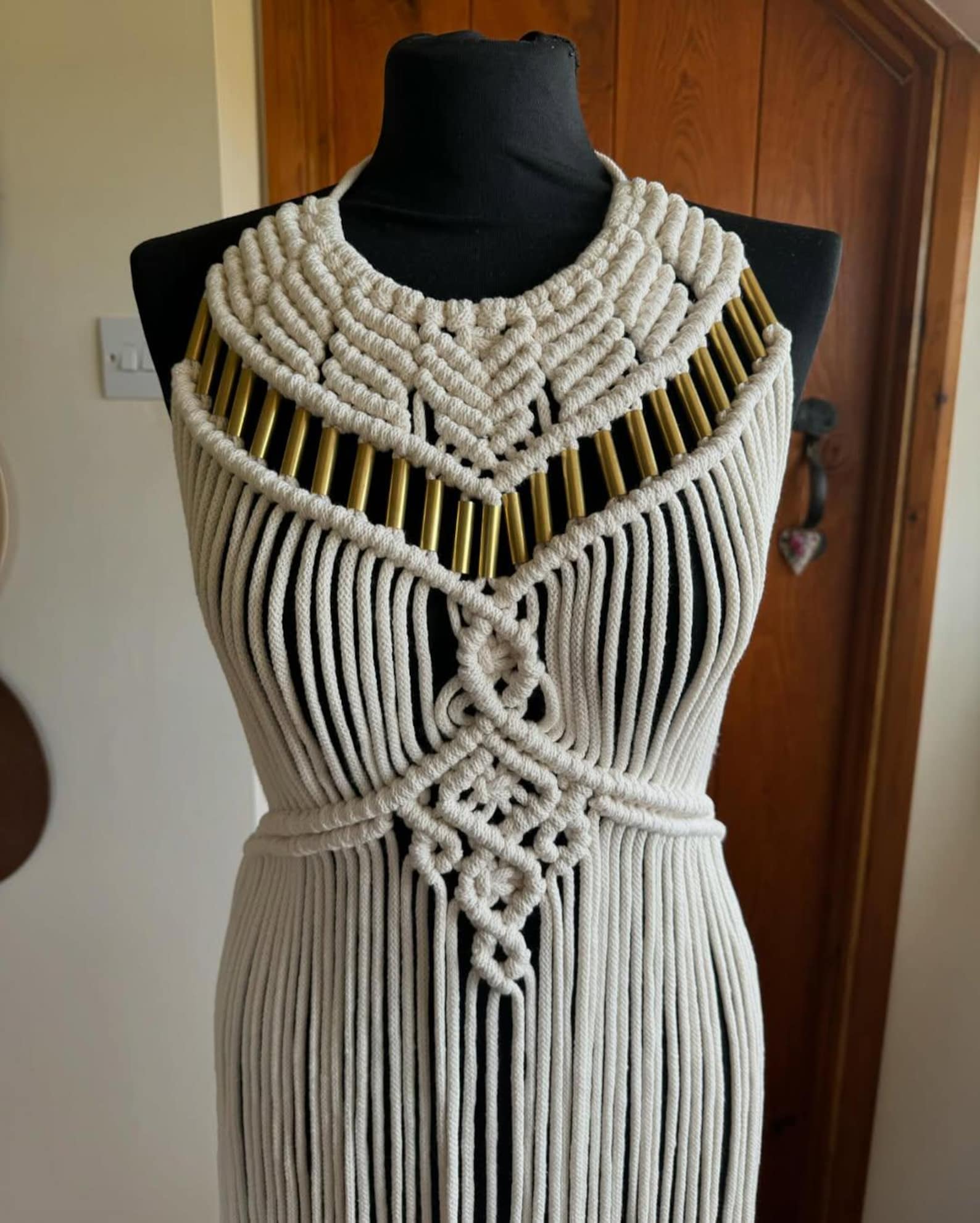 Handmade Macrame Boho Dress: Knotted Beach Party Outfit