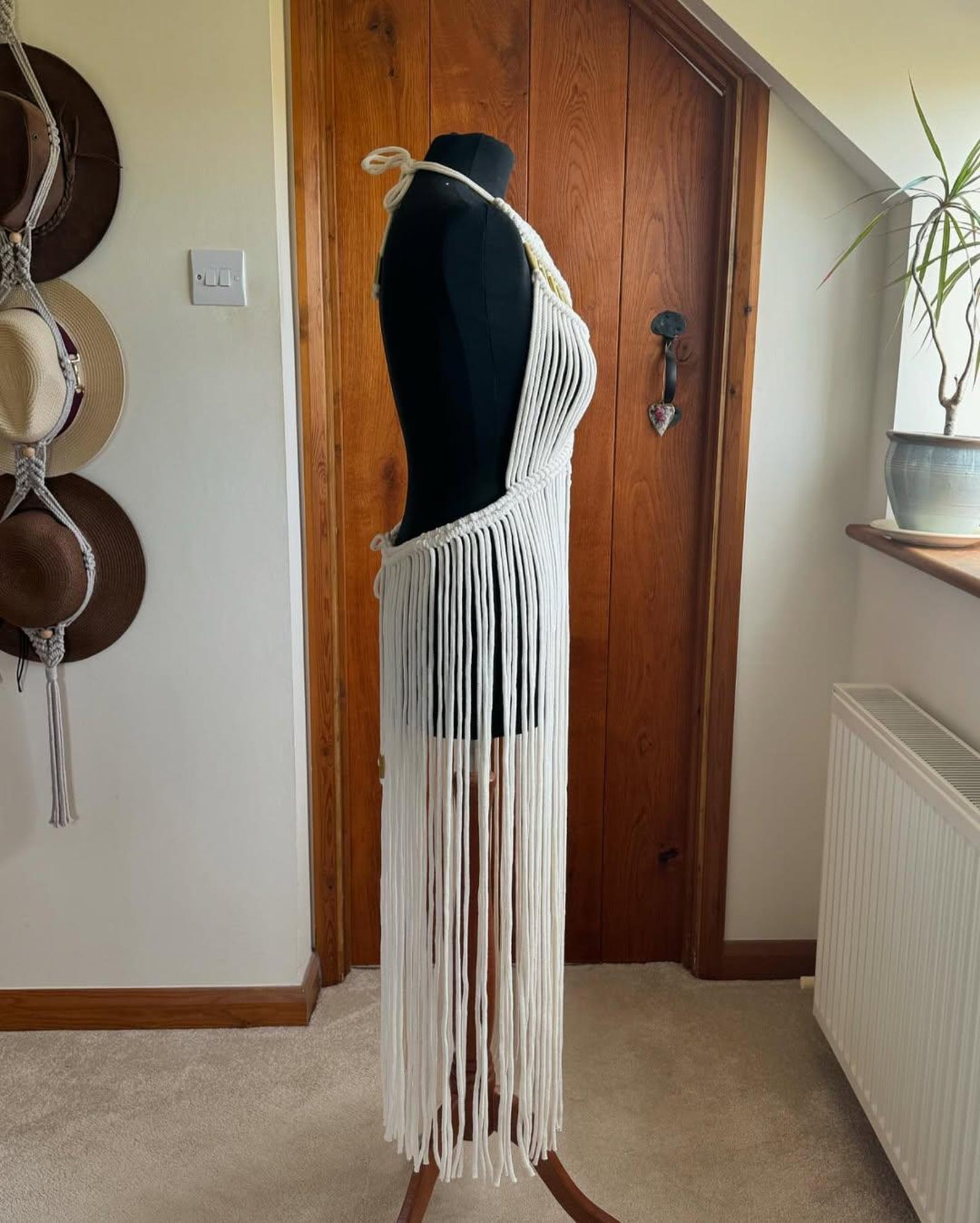 Handmade Macrame Boho Dress: Knotted Beach Party Outfit