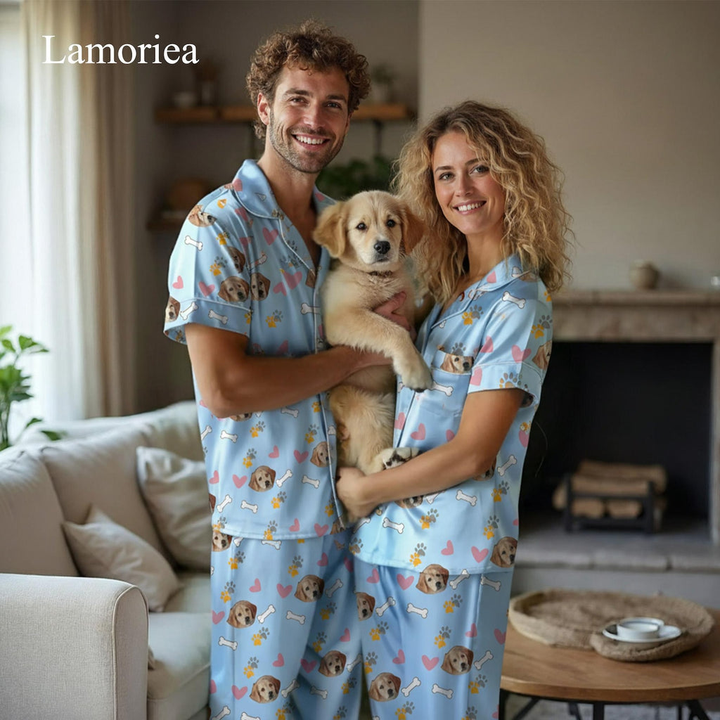 Personalized Family Pajamas, Dog Portrait, Pet Lover Gift, Pajamas Women, Pet Photo Pajamas, Memorial Gift, Gift for Her, Gift for Him