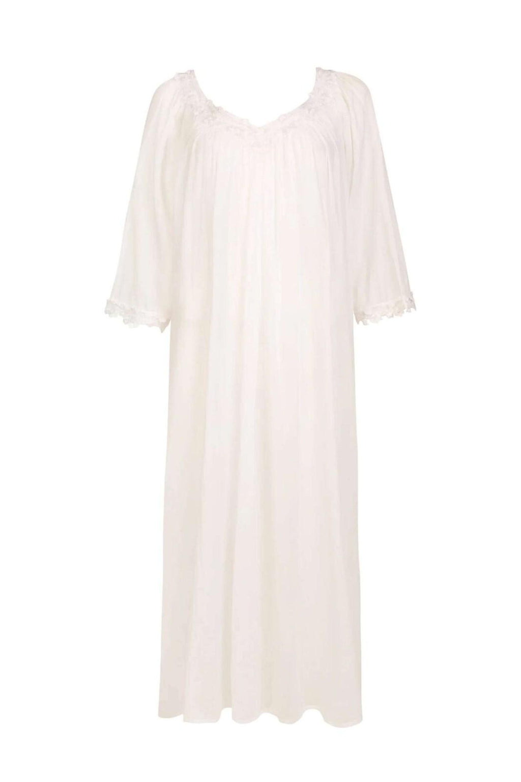 Pure cotton women wear Victorian style nightgown Sleepwear feminine white nightdress long sleeve nightie