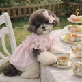 Pink pet princess dresses,pet birthday dresses,pet clothing,lace embellishments,summer pet clothing, small dog dresses,gifts for pet lovers