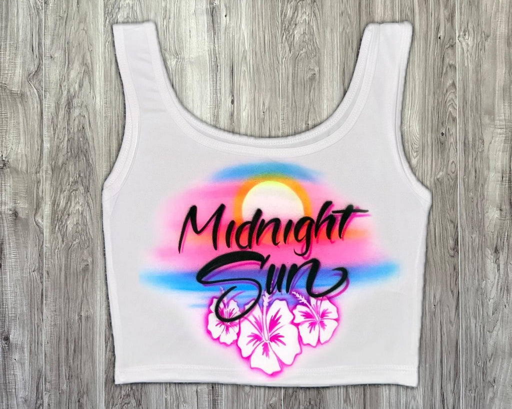 Custom Airbrush Summer Tank Top, Personalized Apparel Neon Cherries