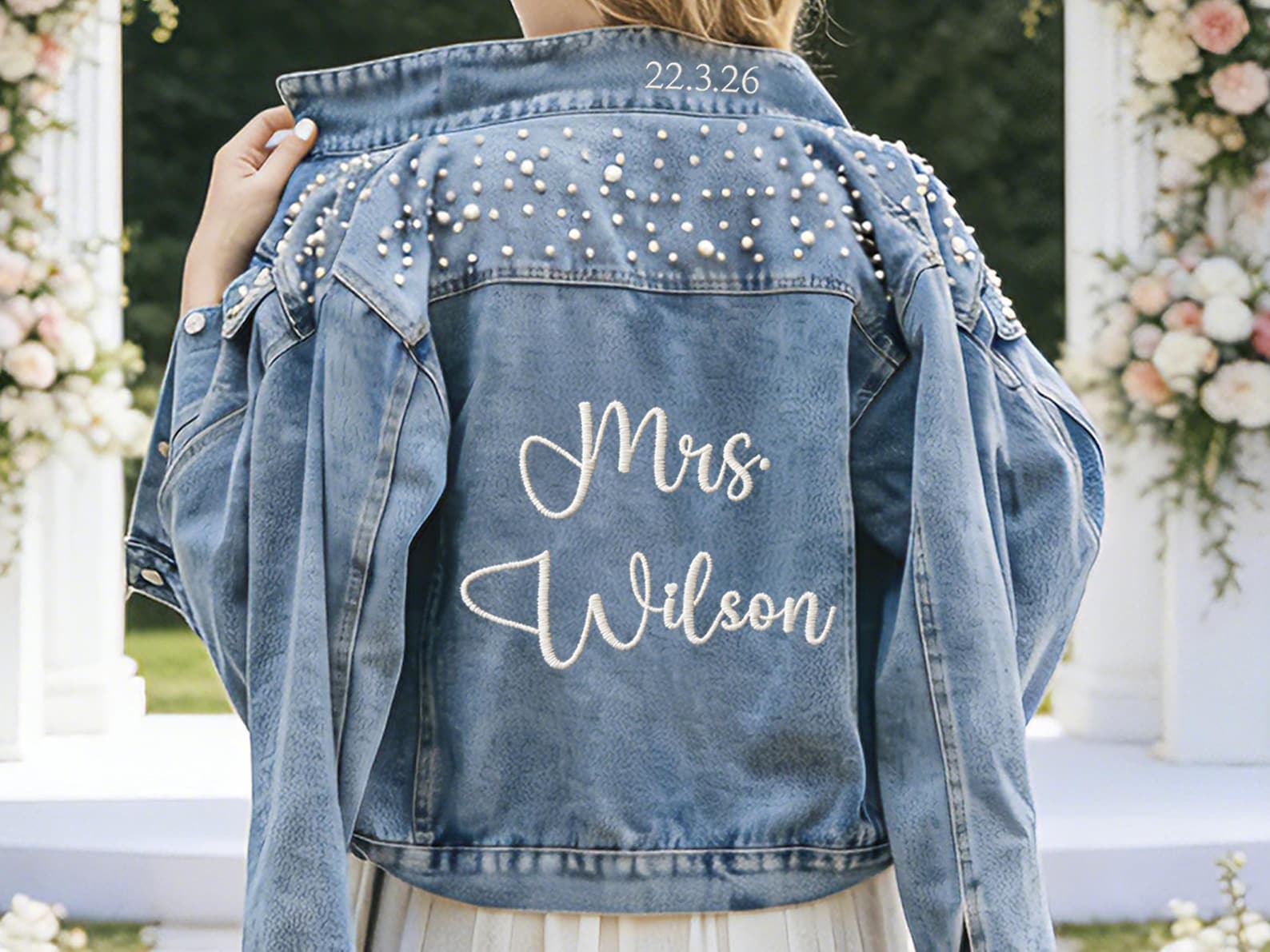 Embroidered Bride Denim Jacket, Bride Jean Jacket, Future Mrs Jacket, Custom Personalized Jacket, Wedding Jean Jacket, Wedding Gift, Bride