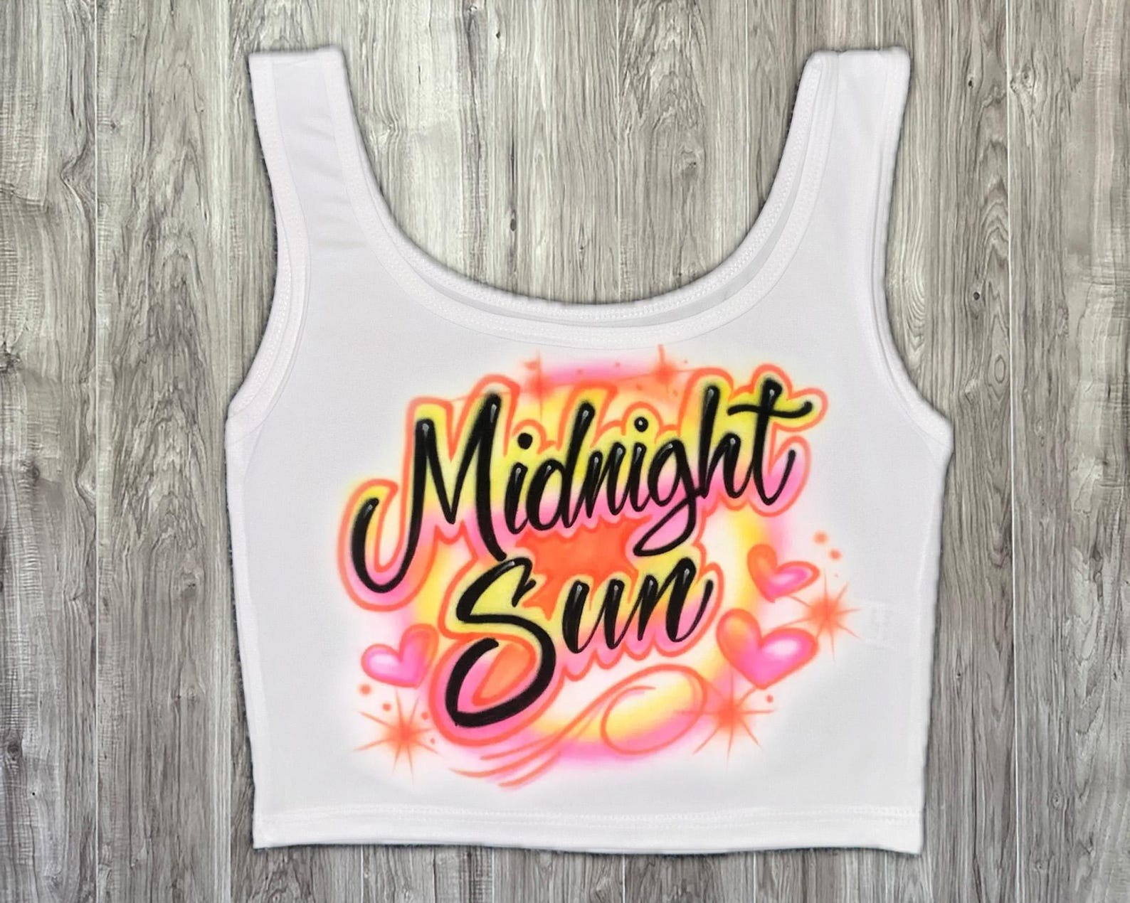 Custom Airbrush Summer Tank Top, Personalized Apparel Neon Cherries