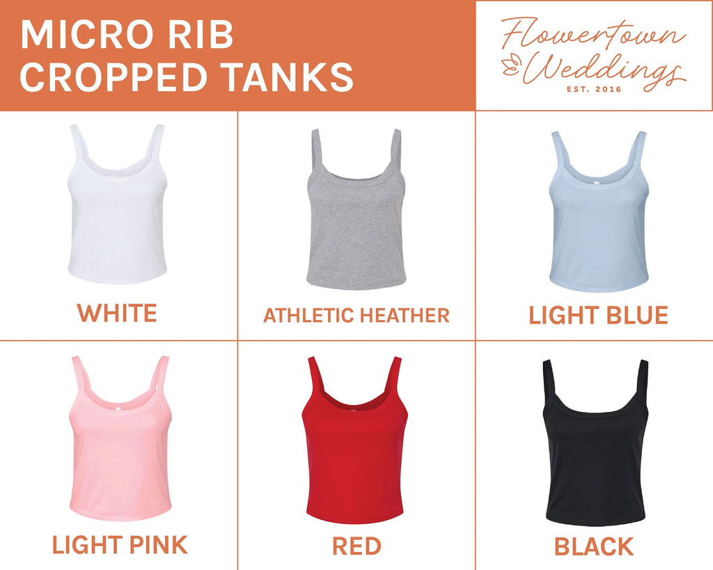 Embroidered Bride Crop Tank Top, Personalized Bride Shirt, Engagement Gift, Bride To Be Gift, Bridal Shower Gift