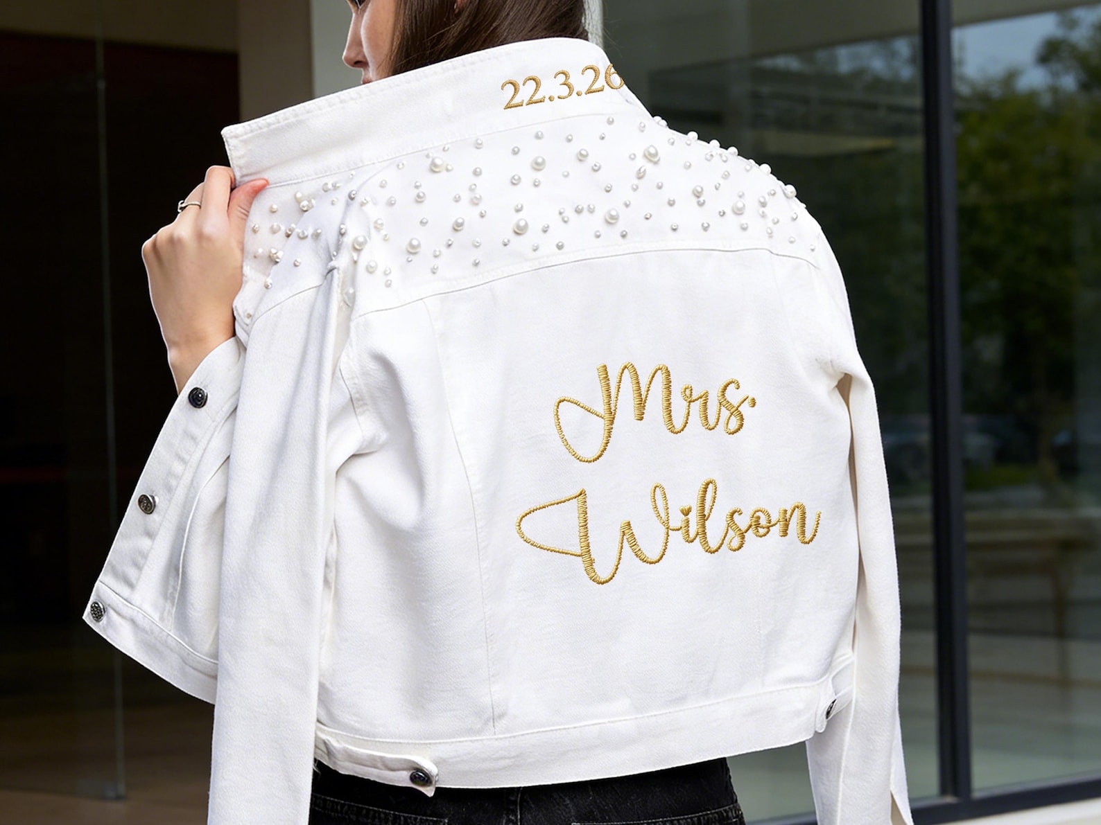 Embroidered Bride Denim Jacket, Bride Jean Jacket, Future Mrs Jacket, Custom Personalized Jacket, Wedding Jean Jacket, Wedding Gift, Bride
