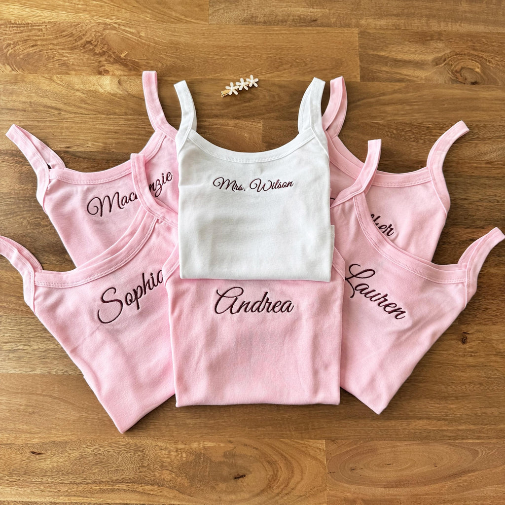 Embroidered Bride Crop Tank Top, Personalized Bride Shirt, Engagement Gift, Bride To Be Gift, Bridal Shower Gift