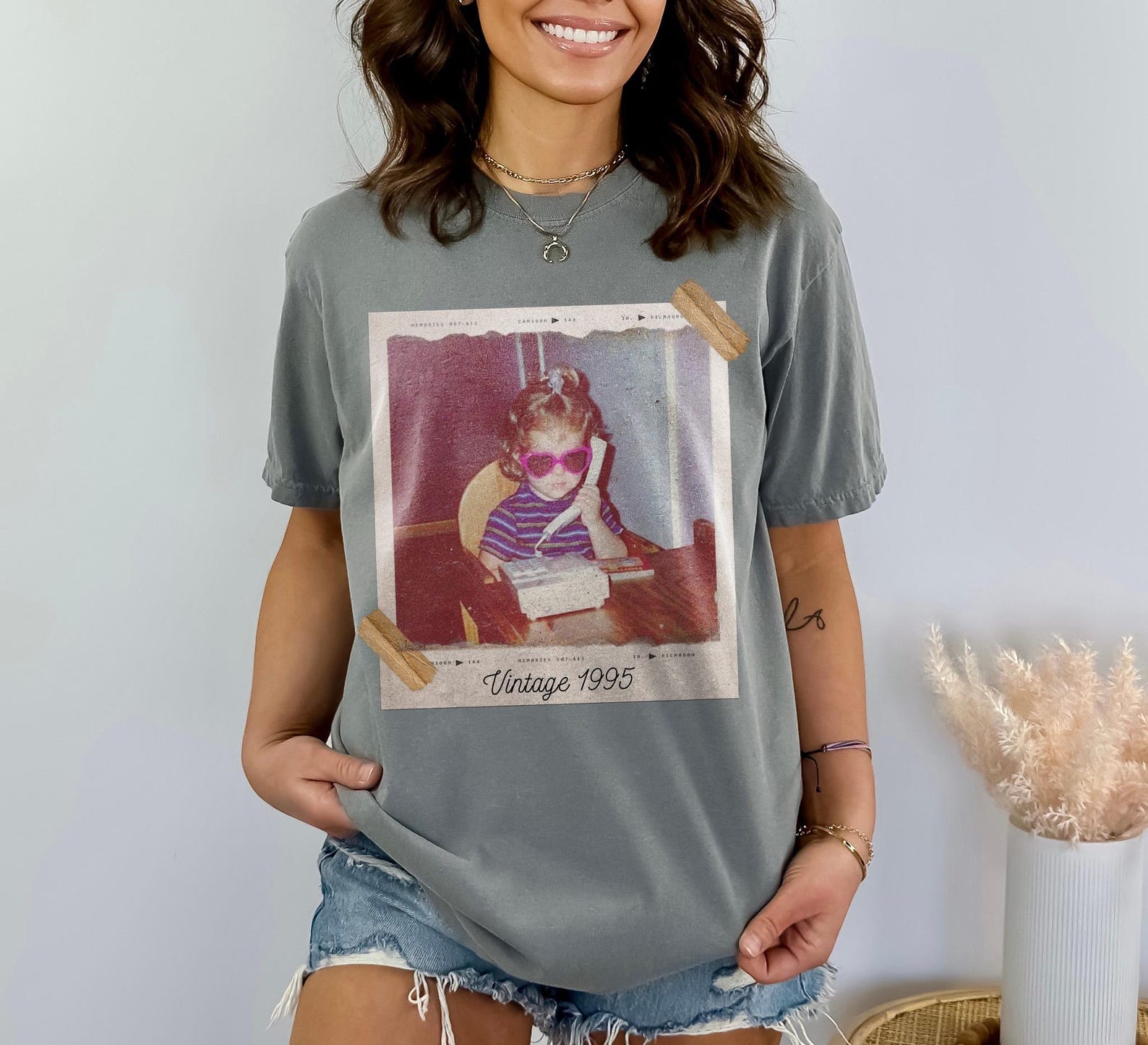 Custom Vintage Photo And Year, Custom Shirt With Picture Personalized 30th Birthday Gift Vintage 30th Birthday Party Vintage Est 1996 Shirt