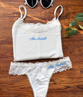 Personalized Bride Lingerie Set Bridal Shower Gift Box Pajamas set with Embroidere Custom Underwear Set SXQ1604
