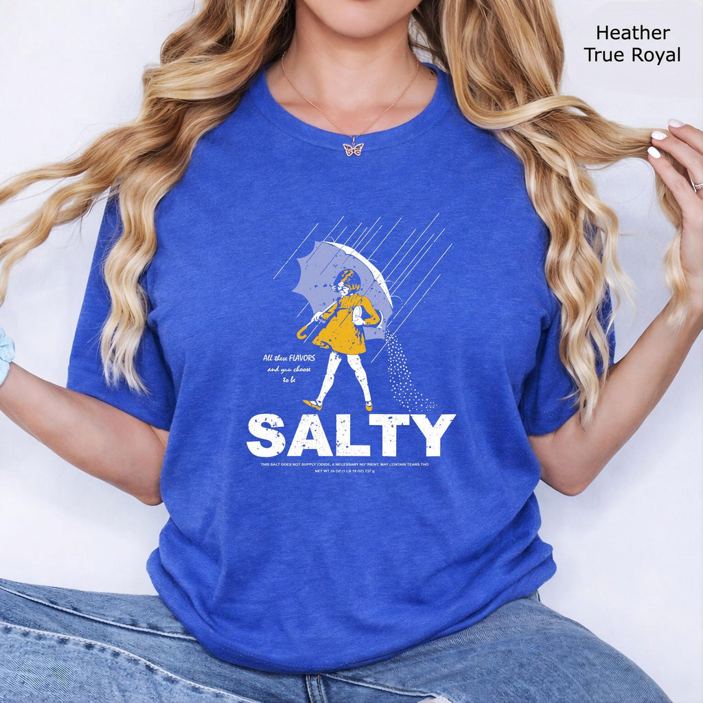 Funny Salty Girl Shirt | Women Graphic Tee Vintage Style Soft Cotton T-Shirt | Gift for Her | V Neck & Crew Neck