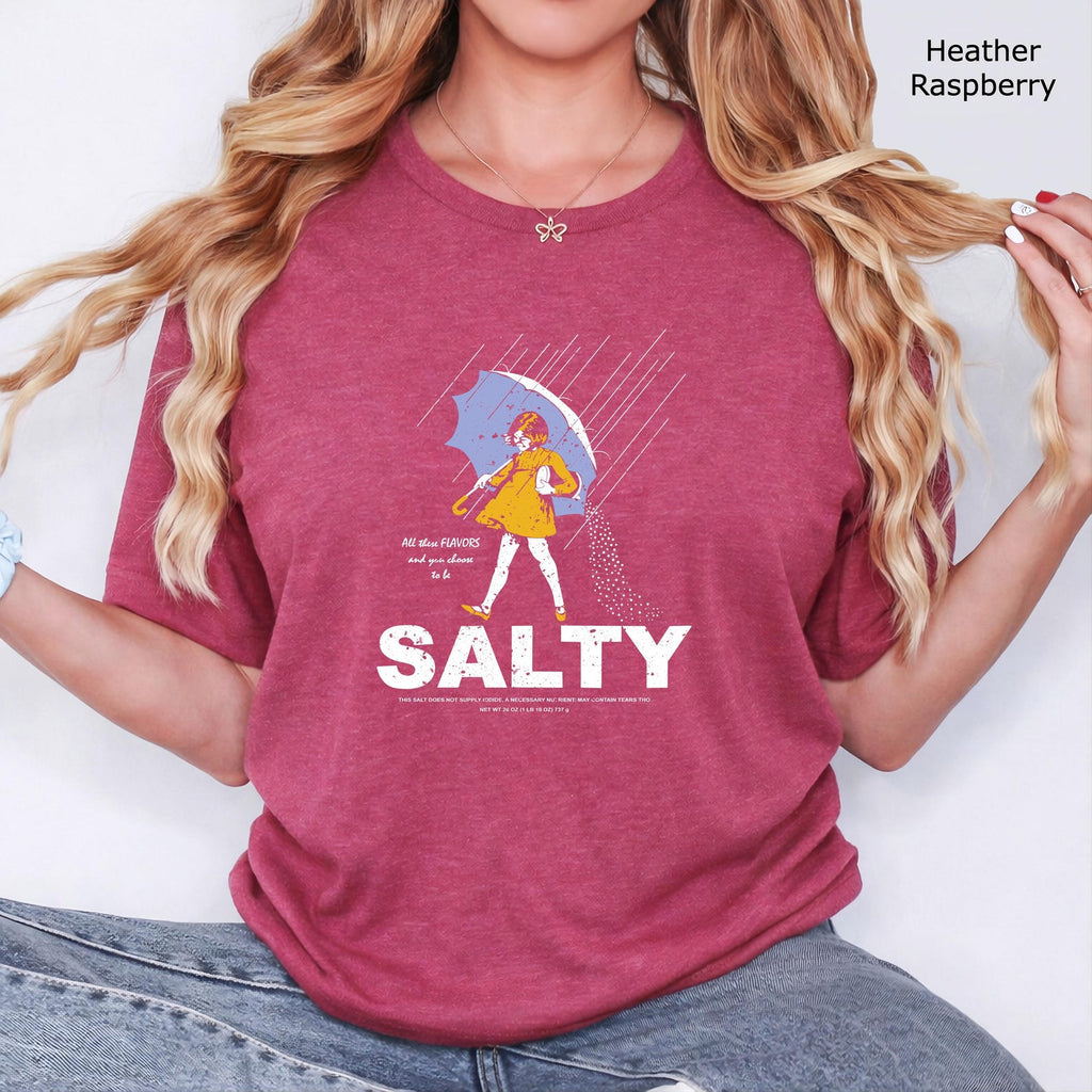 Funny Salty Girl Shirt | Women Graphic Tee Vintage Style Soft Cotton T-Shirt | Gift for Her | V Neck & Crew Neck