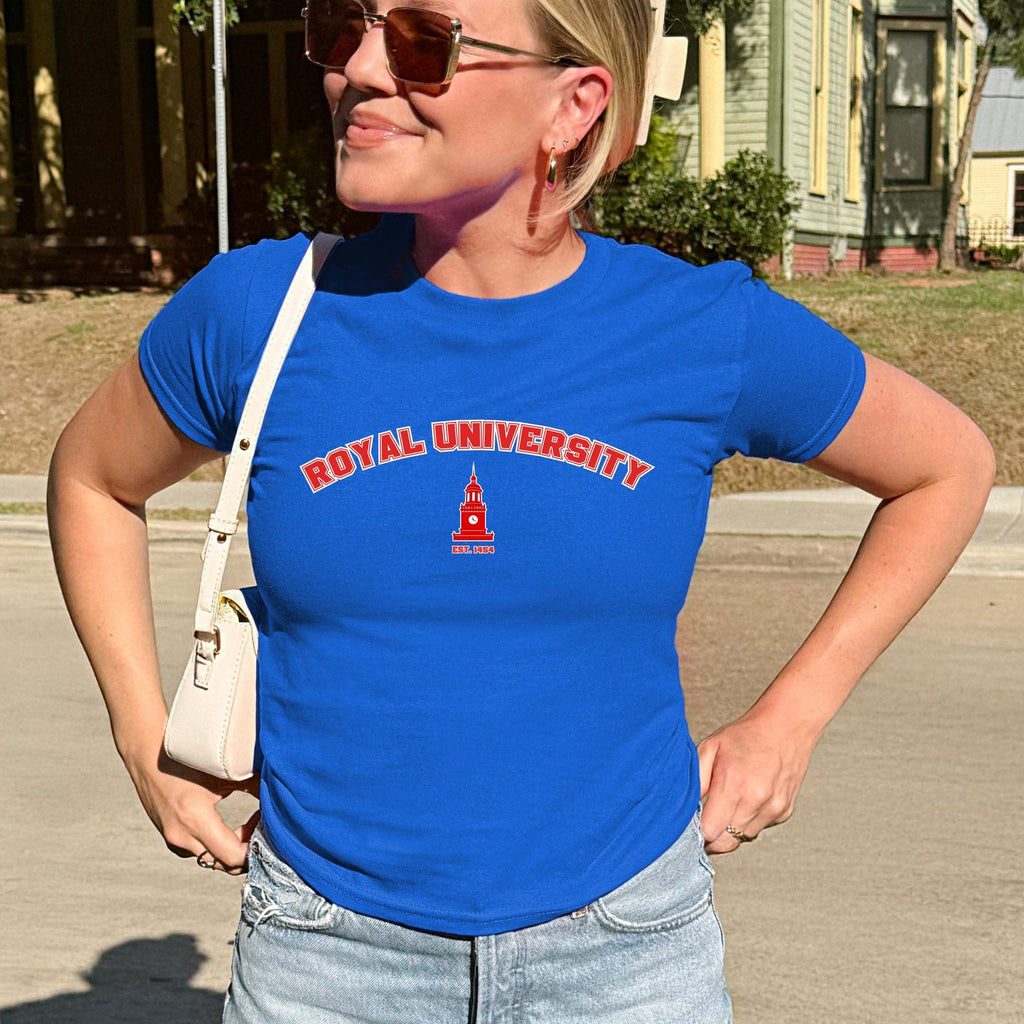 Custom College Baby Tee Personalized Crop Top,Trendy College Merch Apparel,Game Day Shirt,Custom Graduation Gift,Y2K Aesthetic   Top