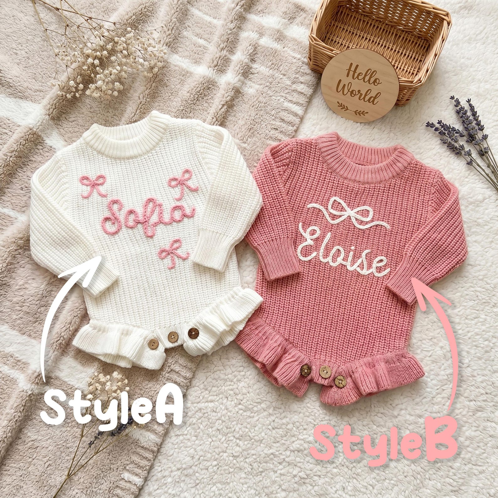 Hand Embroidered Name Baby Romper Set,Personalized Outfit, Baby Girl Romper, Coming Home, Embroidered Newborn Gift