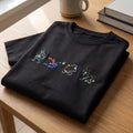 Outline Custom Embroidered Washed Shirt, Personalized Anime Tee, Gamer Washed T-Shirt Gift for Anime Fans
