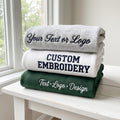 Sweatshirts Embroidery Custom - Personalized Your Text Logo Sweatshirt - Minimalist Anniversary Birthday Wedding Couple Gift