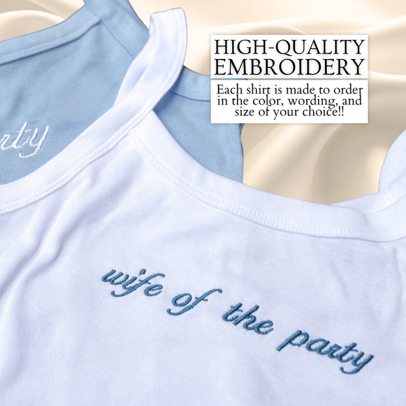 Custom Bach Party Tank Personalized Bride Tank Embroidered Bridesmaid Top Wedding Weekend Girls Trip Shirt Matching Bachelorette Outfit