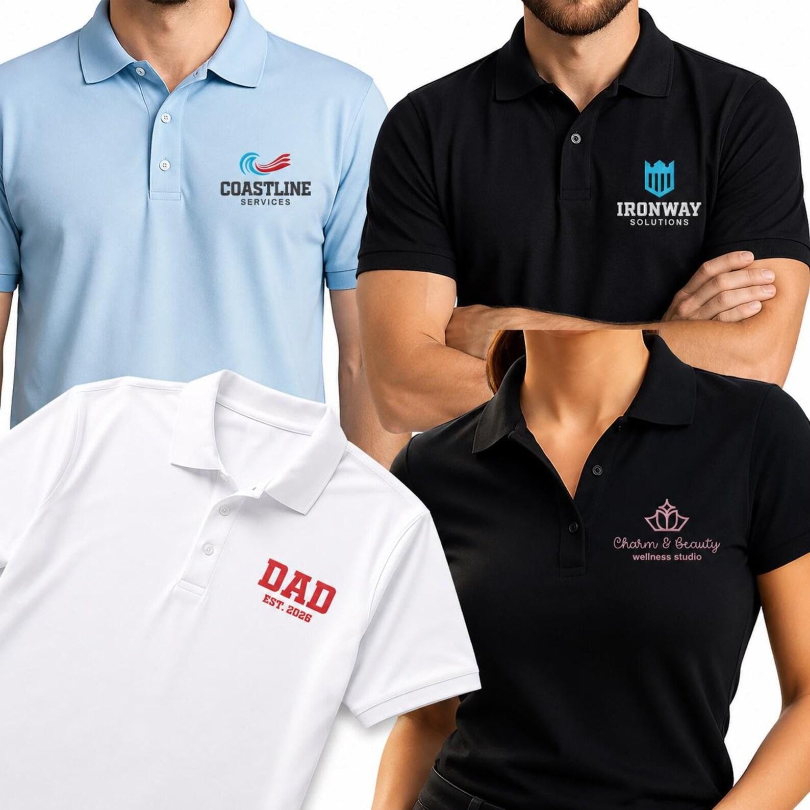 Custom Embroidered Polo Shirt for Men and Women, Personalized & Printed Polo Shirts for Business, Casual Wear, Sports Teams, Work Uniforms