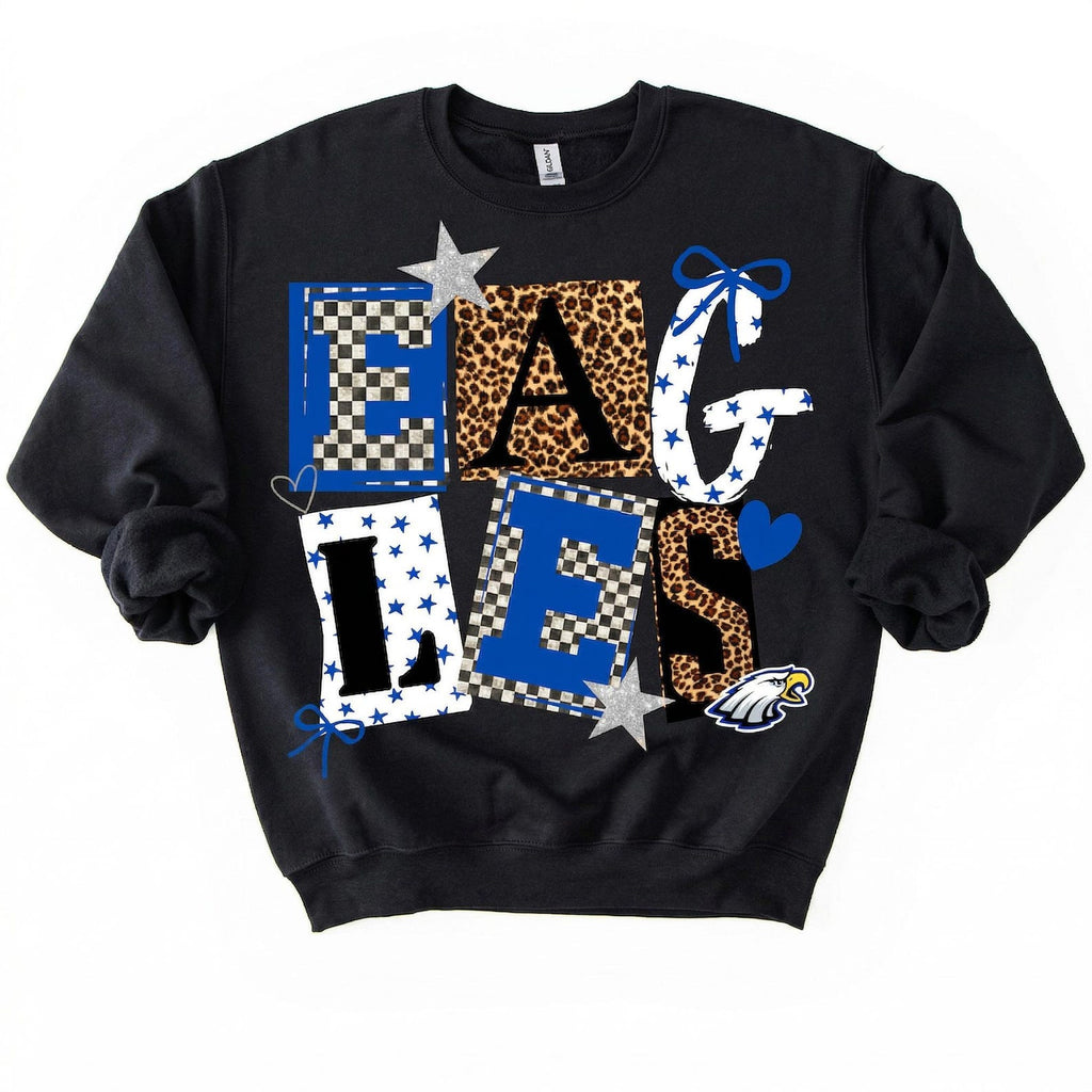 Custom School Spirit Name Shirt with Leopard Checkered Letters, Personalized Spirit Wear Tee