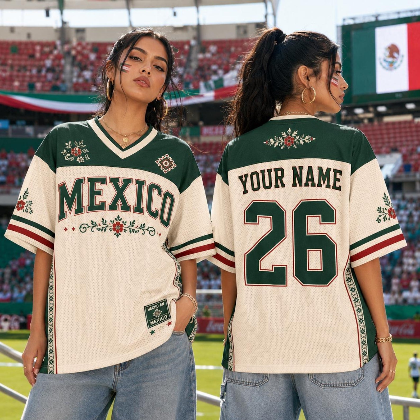 Personalized Soccer Jersey, Custom Name Mexico V Neck Jersey, Mexico Football Jersey, Mexico Football Shirt, Mexico Fan Gift