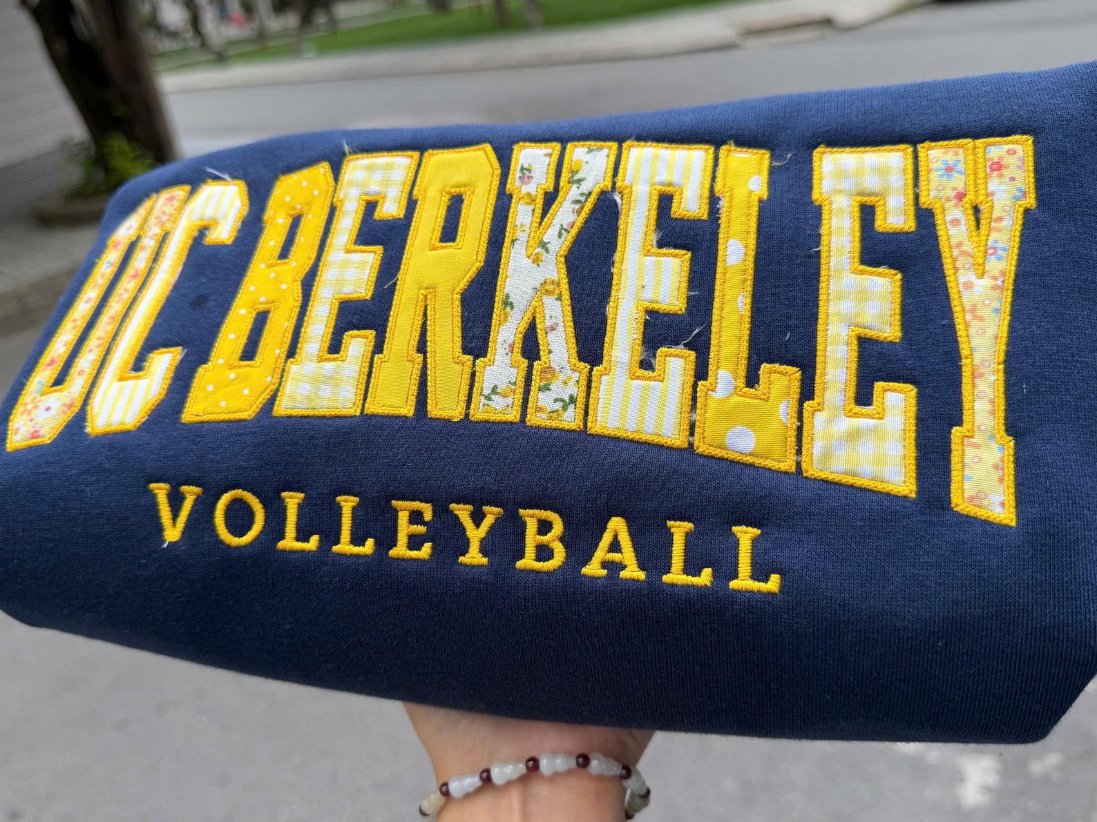 Custom College Applique Sweatshirt, Personalized School Team Crewneck, Patchwork Embroidered Varsity Sweatshirt Gift