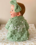 Personalised baby name cardigan handmade, new baby/first birthday gift, baby coming home outfit